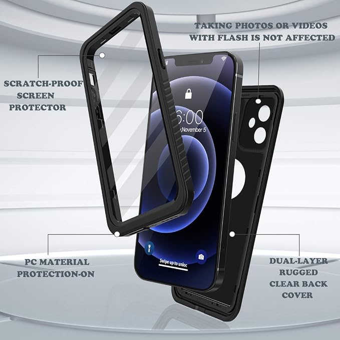 Diverbox for iPhone 12 Waterproof Case, Waterproof Shockproof Dustproof IP68 - Image 3