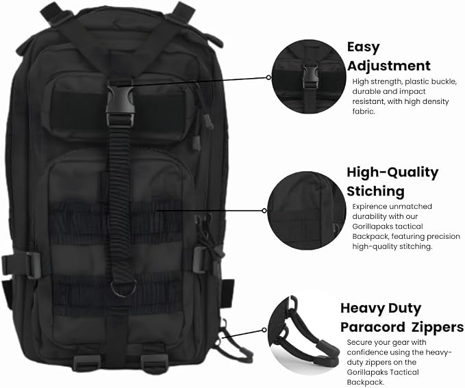 30L Black Tactical Backpack - Image 4