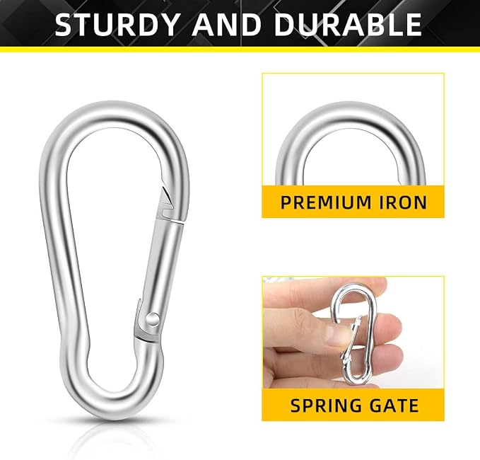 12 Pack Spring Snap Hook Heavy Duty Snap Carabiner Clip - Image 4