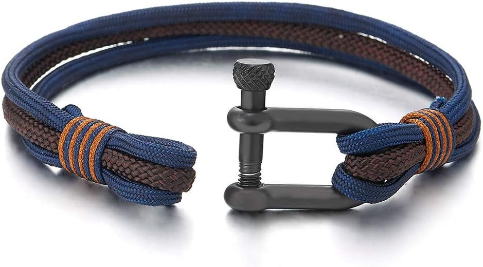 COOLSTEELANDBEYOND Men Women Steel Screw Anchor Shackle Nautical Sailor Rope - Image 5