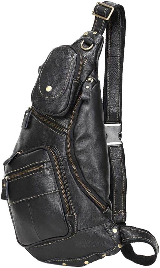 Hebetag Vinatge Leather Sling Bag Crossbody Backpack - Image 2