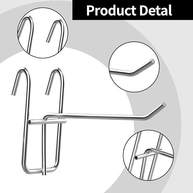 12 Pack 2/4/6 Inch Hooks for Wire Shelving, Heavy Duty Metal Hooks Accessories - Image 4