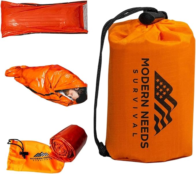 MODERN NEEDS Emergency Sleeping Bag Survival – Thermal Blanket & Bivy Sack | by MODERNNEEDS
