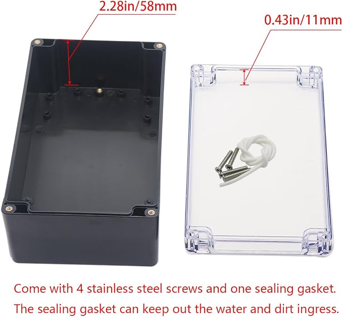 Project Box IP65 Waterproof Junction Box ABS Plastic Black Electrical Boxes DIY - Image 4
