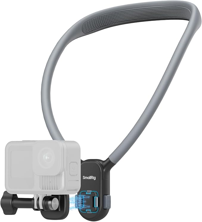 SMALLRIG Magnetic Neck Mount for Action Camera, Quick Release One-Click Button by SmallRig