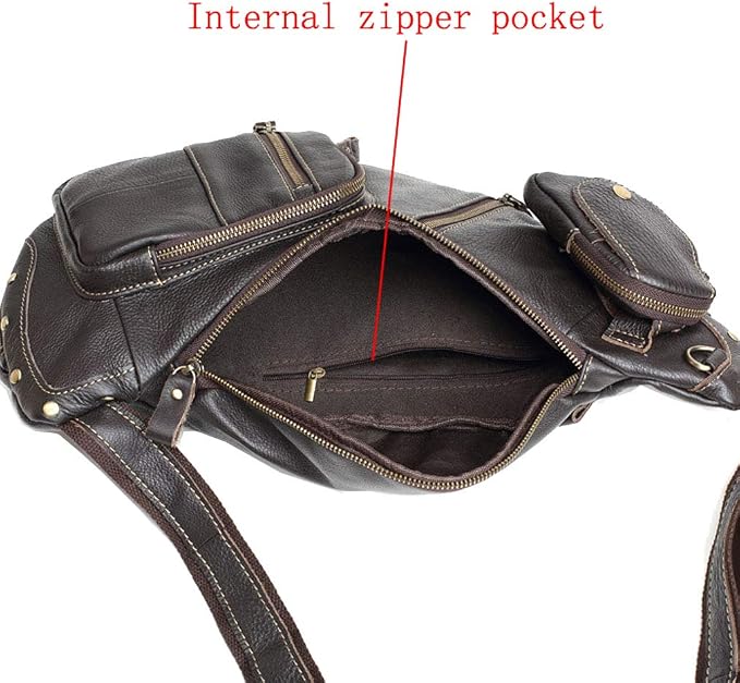 Leather Sling Bag Crossbody Backpack - Image 7