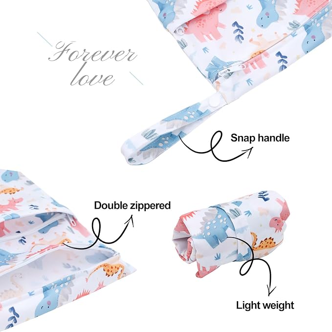 ALVA ALVABABY 2pcs Cloth Diaper Wet Dry Bags Waterproof Reusable - Image 2