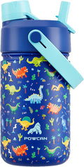 12 oz Kids Stainless Steel Water Bottle: Spill-Proof, Insulated Cup by POWCAN
