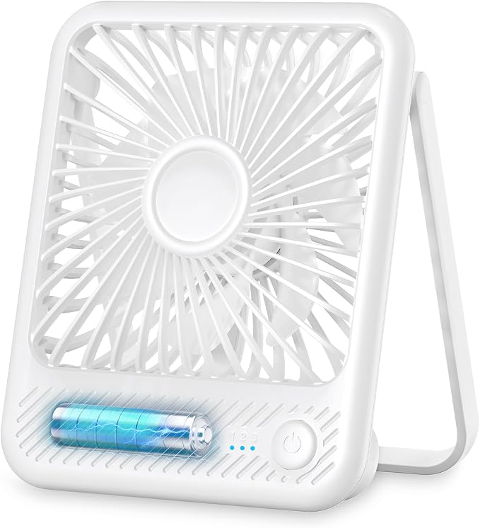 Koonie Desk Fan, Ultra Quiet 2.5-11h Battery Operated Small USB Fan by Koonie