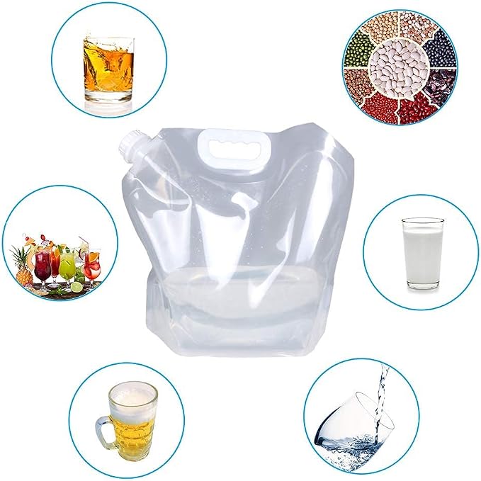 Soddeph Collapsible Water Container Bag, BPA Free Food Grade Clear Plastic - Image 6