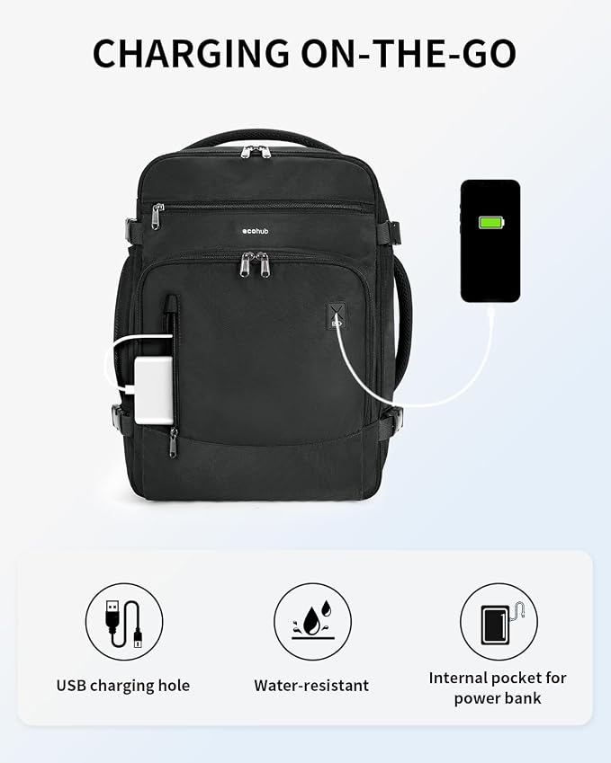 ECOHUB Travel Backpack for Men, Laptop Carry on Backpack - Image 6