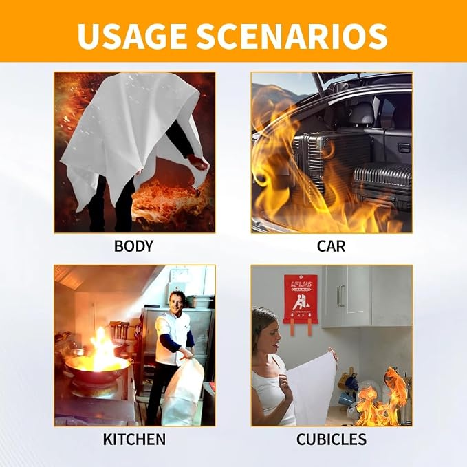 Fire Blankets Emergency for Home, 8 Pack Fire Suppression Blanket, 40” x 40” - Image 6