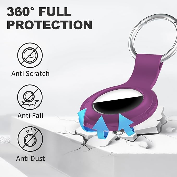 Linsaner Case for AirTag 2nd Gen & 1st Gen, Silicone Holder Keychain Key Ring - Image 2