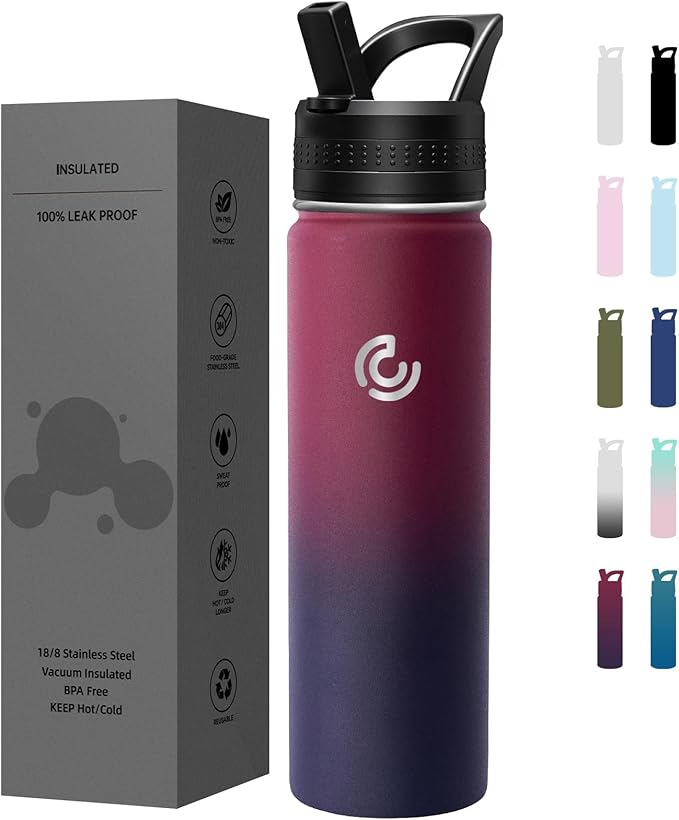 COKTIK 22oz Sports Water Bottle, Stainless Steel Water Bottle by coktik