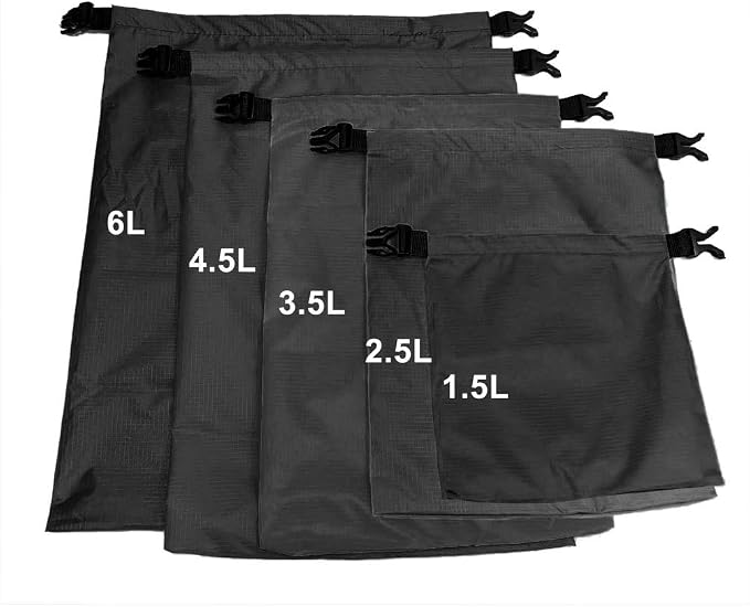Pimoys 5 Pack Waterproof Dry Sacks, Lightweight Outdoor Dry Bags Ultimate Dry - Image 2