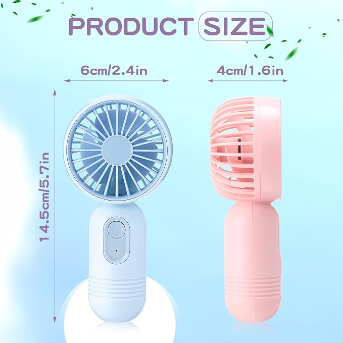 Rossesay 6 Pcs Mini Portable Fan Bulk Cute Handheld Lightweight Small Little - Image 2