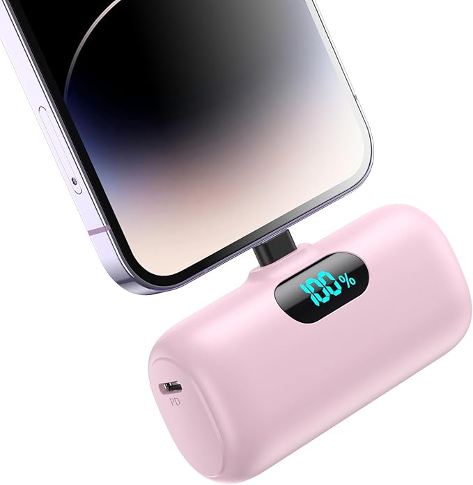 Mini Portable Charger for iPhone, Upgraded 5000mAh PD Fast Charging Battery Pack by HETP