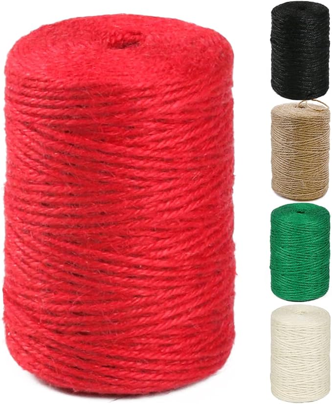 PerkHomy Natural Jute Twine 600 Feet Long Colored Twine Rope by PerkHomy