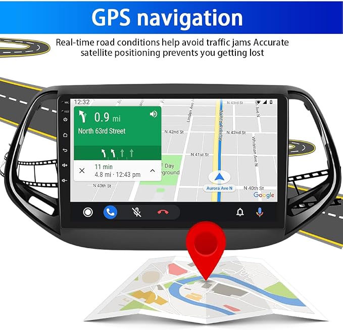 10" Android 13 Car Stereo for Jeep Compass 2017-2019, 2.5D 1080P HD Touch Screen - Image 4