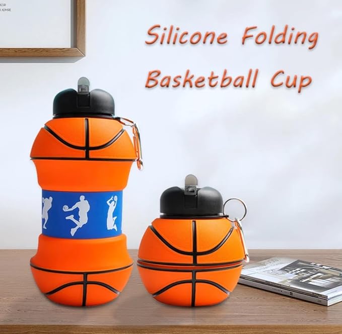 Soccer Water Bottle, 34oz Collapsible Silicone BPA-Free Kids Sports Bottle - Image 8