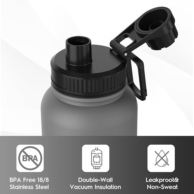 Navigate 32 oz Insulated Stainless Steel Sports Water Bottle - Image 7