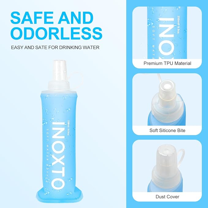 INOXTO Soft Flask, Collapsible Soft Water Bottles - Image 4