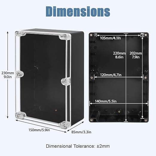 LeMotech Electrical Box Clear Cover Project Box IP65 Waterproof Junction Box - Image 2