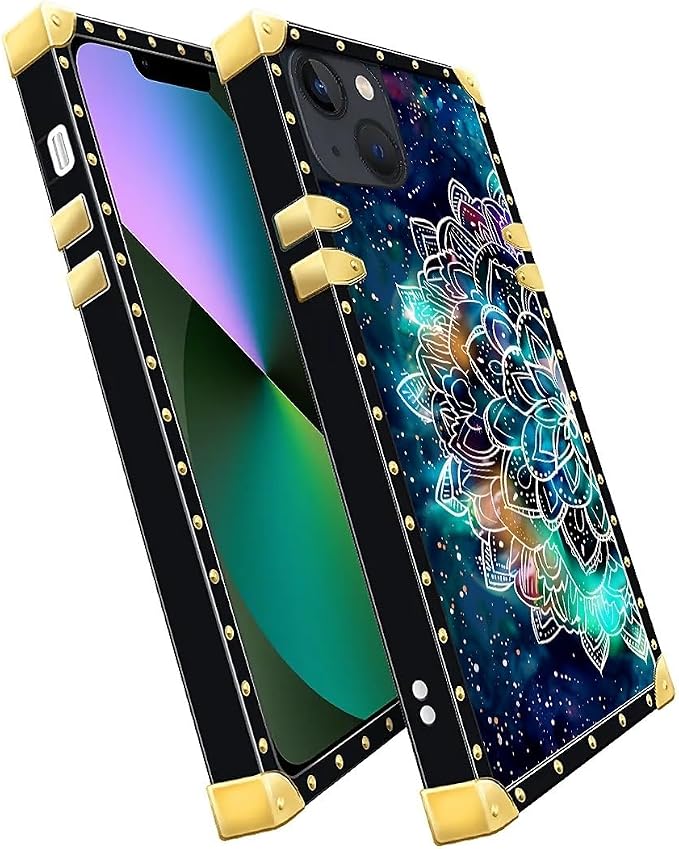 Compatible with iPhone 13 Case, Starry Sky Colourful Mandala Luxury Golden - Image 3