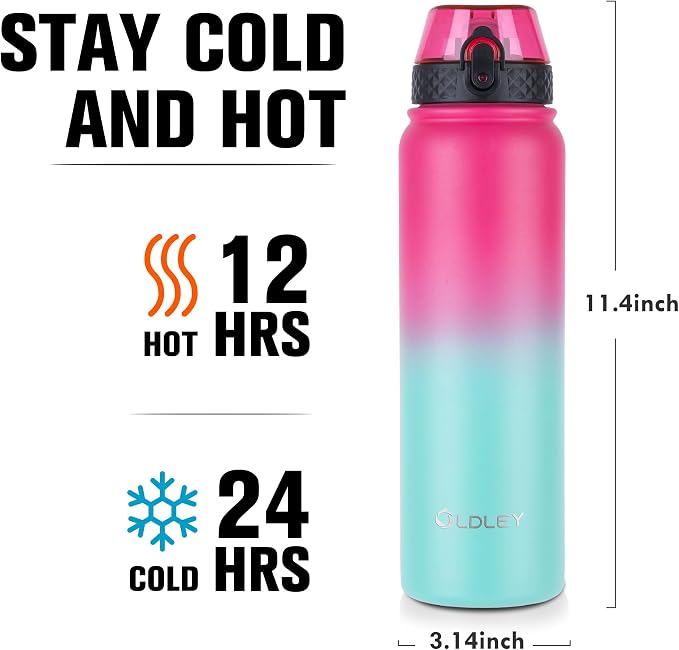 Oldley Insulated Water Bottle 32oz Water Bottles - Image 3
