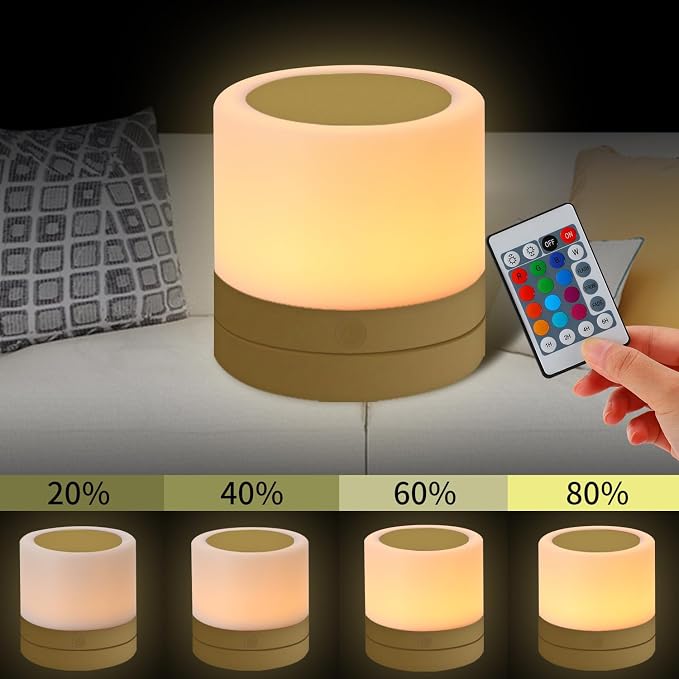 ERUN Nursery Night Light for Kids, USB Rechargeable Small Desk Lamp, 13 RGB - Image 5