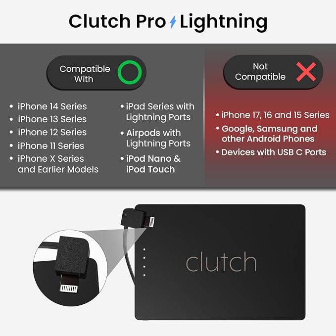 Clutch Pro – World's Thinnest iPhone Charger – Portable Power Bank 5000mAh – - Image 2