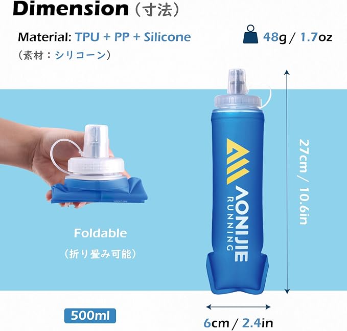 TRIWONDER Collapsible Flask Soft Folding Water Bottles - Image 2