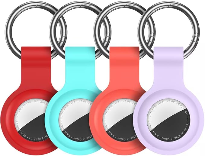Compatible with AirTag Holder Case Keychain 4 Pack, - Image 9