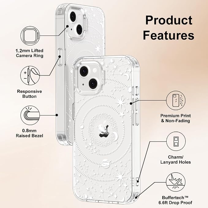 MOSNOVO for iPhone 13/14 Case | Military Grade 6.6ft Drop Tested | Clear - Image 7