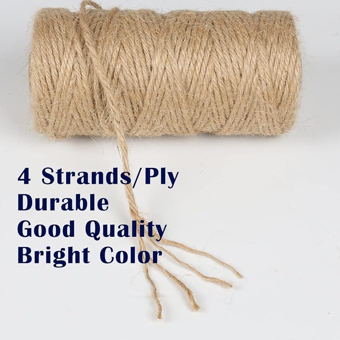 PerkHomy Jute Twine String 3mm 328Ft Natural Thin Ribbon - Image 4