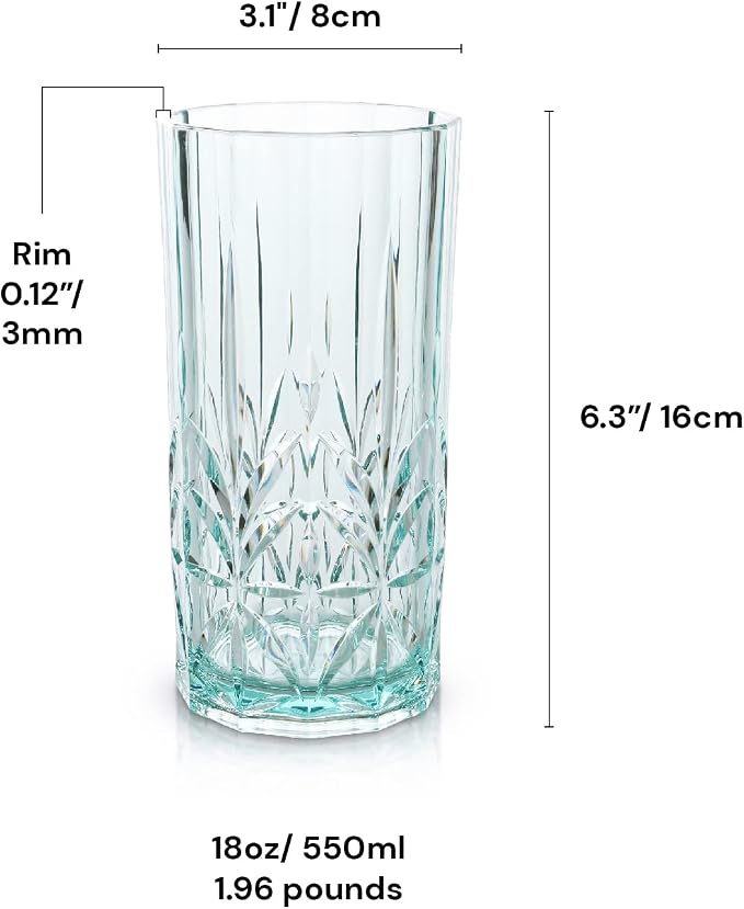 BELLAFORTE Shatterproof Tritan Plastic Tall Tumbler, 18oz - Image 7
