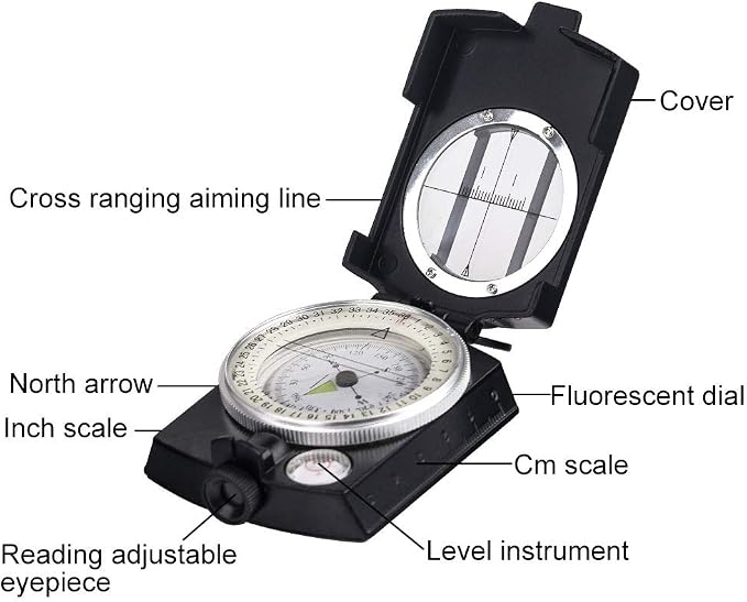 COSTIN Multifunctional Compass, Metal Military Waterproof High Accuracy Compass - Image 4
