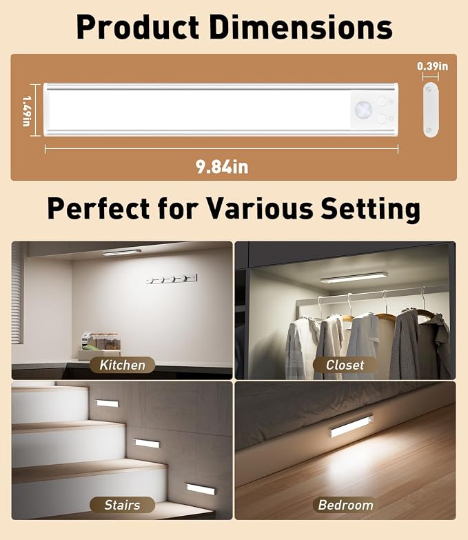 SZOKLED Motion Sensor Light Indoor, Closet Lights Rechargeable Battery Operated - Image 6