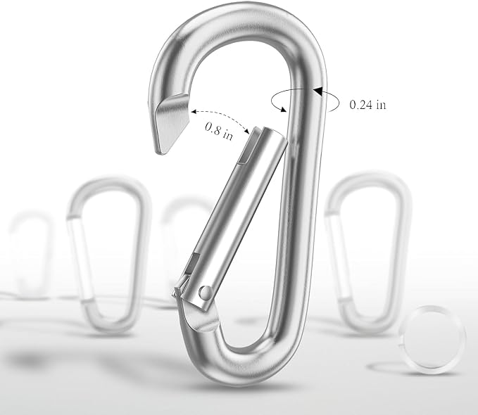 Carabiner Keychain Clip -3" Aluminum Carabiner D Ring, Caribeener Clips - Image 5