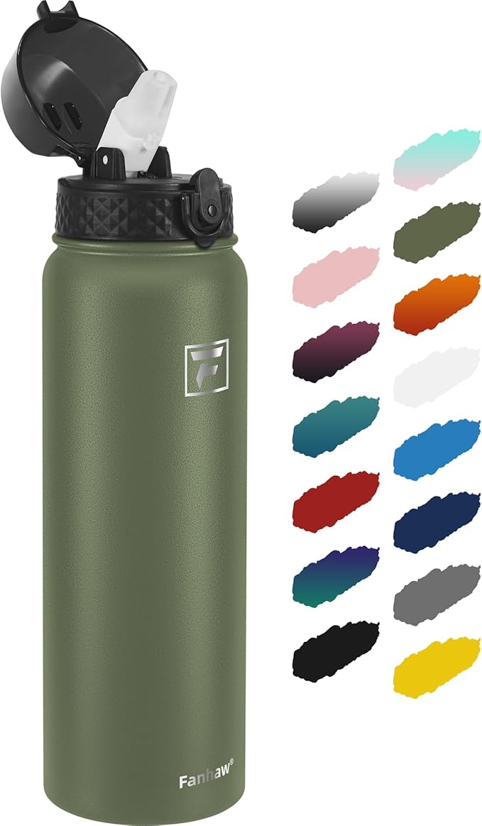 Fanhaw 32 oz Insulated Stainless Steel Water Bottle by FANHAW