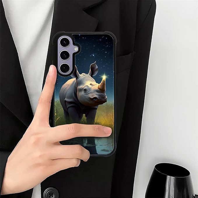 for Samsung Galaxy S24 S25 Case, Rhino Water Marshes Pattern Graphic Design - Image 7