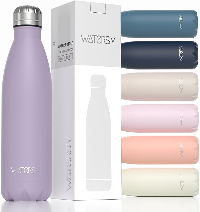 WATERSY Stainless Steel water bottles, 17oz/500ml Insulated Water Bottles by Watersy