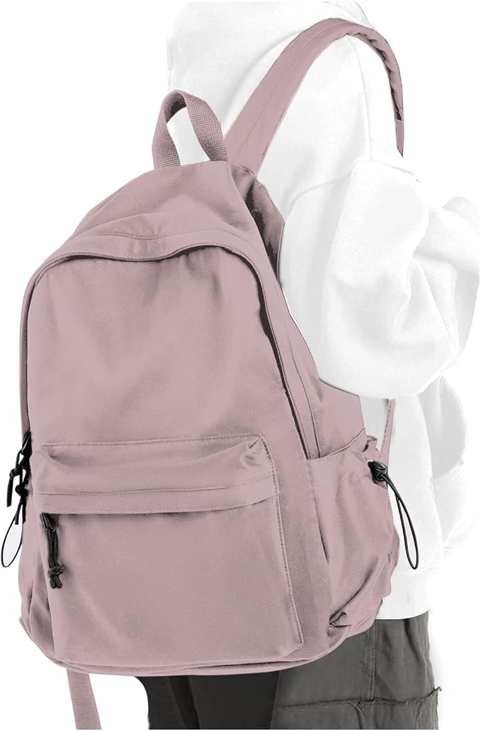 Purple School Backpack for Girls Water Resistant High School Book Bag Simple by PAUBACK