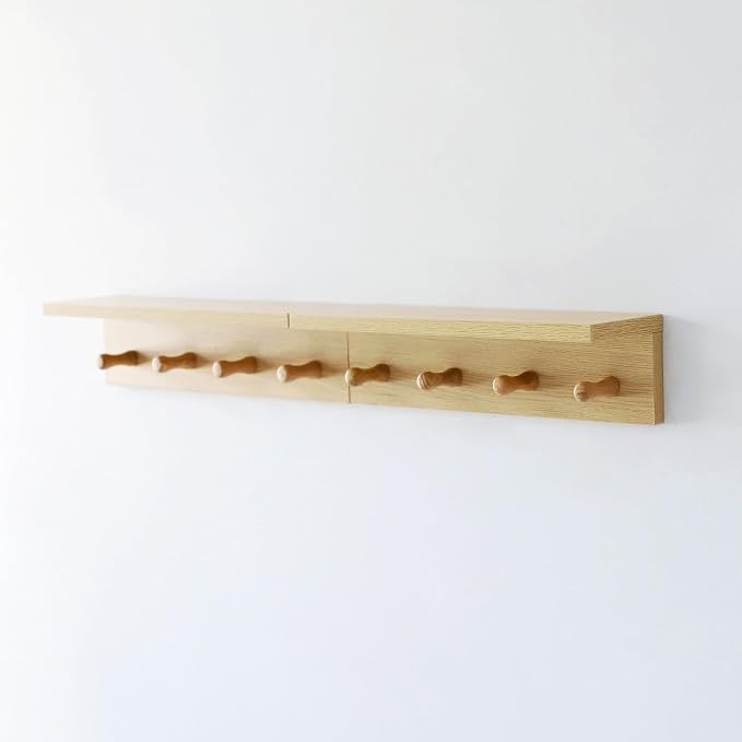Entrance Coat Rack ，Coat Hooks, Wall-Mounted Wooden Hook Rack, Wall-Mounted - Image 9