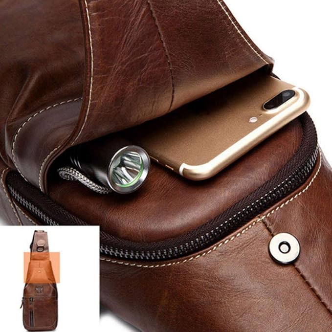 Hebetag Leather Sling Bag Backpack - Image 4