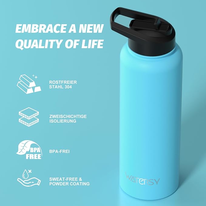 40oz Insulated Water Bottle, BPA Free&Leak Proof, Stainless Steel Water Flask - Image 8
