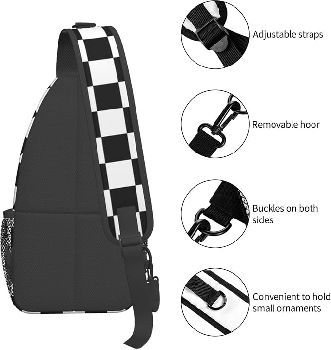 Checkered Crossbody Sling Bags for Women Men Checkerboard - Image 4