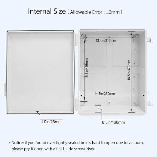 LeMotech Electrical Box, IP67 Waterproof Hinged Cover Stainless Steel Latch - Image 5