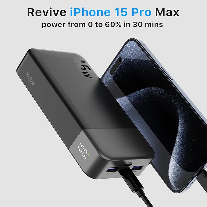 NOBIS Portable Charger, 20000mAh Power Bank, 45W Power Bank Fast Charging - Image 2