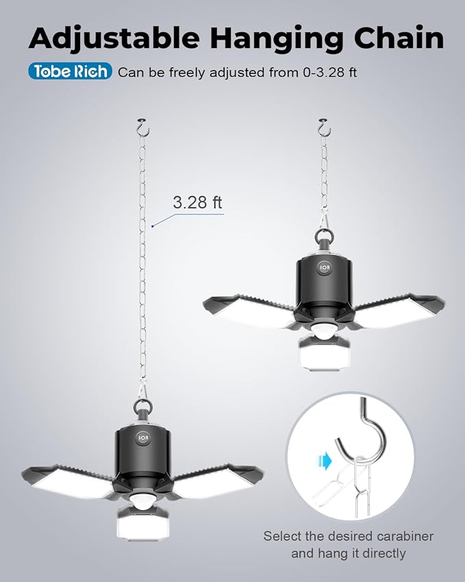 toberich 4 Pack Plug in Motion Sensor Garage Light - Image 8
